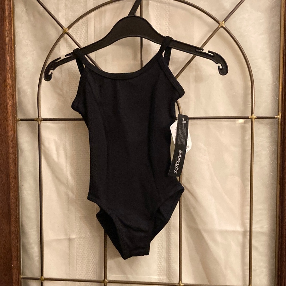 Stylish Black Kids Princess Seam Leotard by So Danca